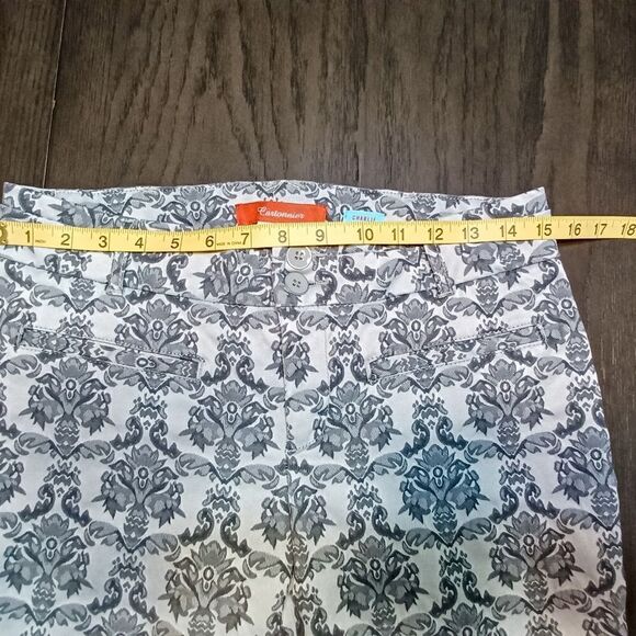 Cartonnier Pants Damask Charlie Ankle Gray Size 6 - Picture 5 of 9